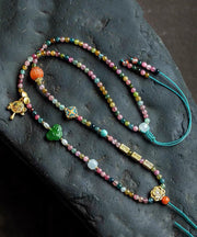 Bohemian Rainbow Beading Sweater Tassel Graduated Bead Necklace