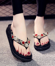 Bohemian Splicing Wedge Brown Flip Flops Zircon