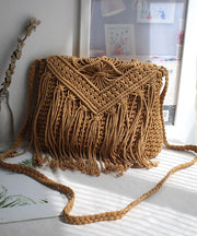 Bohemian Tassel Cotton Woven Vacation Beach Crossbody Bag