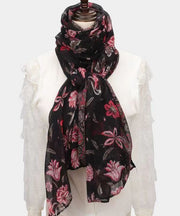 Boho Black Print Soft Comfy Cotton Scarf