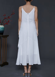 Boho White Tasseled Chiffon Sundress Summer