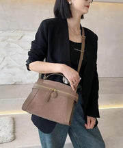 Boutique Brown Zippered Faux Leather Messenger Bag