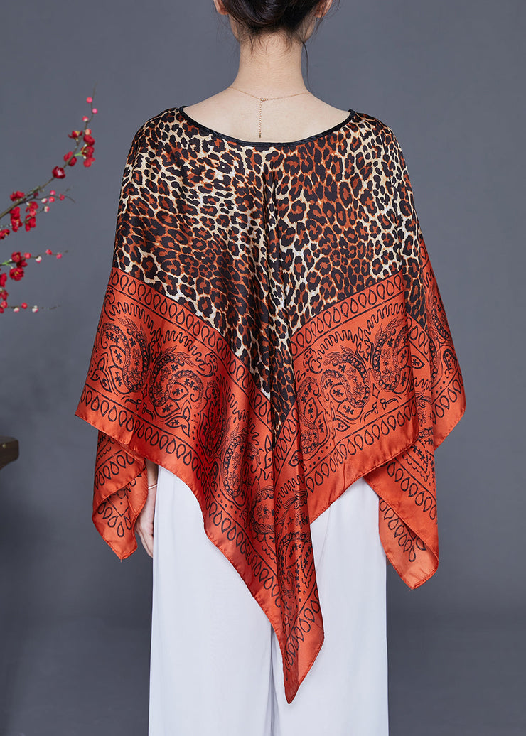 Boutique Caramel O-Neck Print Silk Scarf