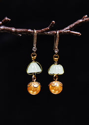 Boutique Champagne Pearl Chic Jade Drop Earrings