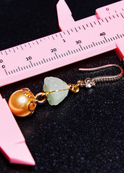 Boutique Champagne Pearl Chic Jade Drop Earrings