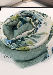 Boutique Green Print Autumn Cotton Scarf