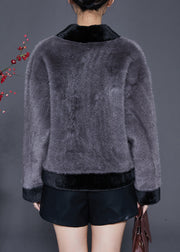 Boutique Grey Oversized Warm Fuzzy Fur Fluffy Coats Winter