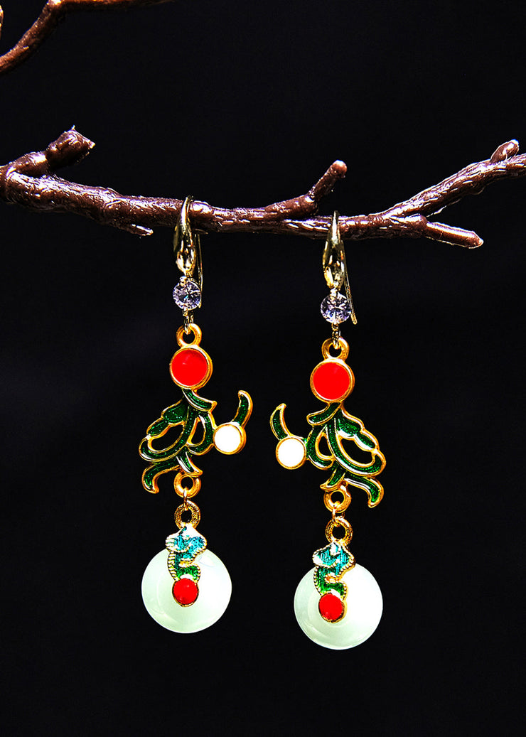 Boutique Jade Gilding Drop Earrings