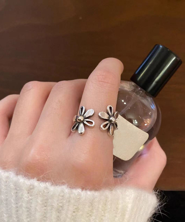 Boutique Silk Sterling Silver Floral Rings