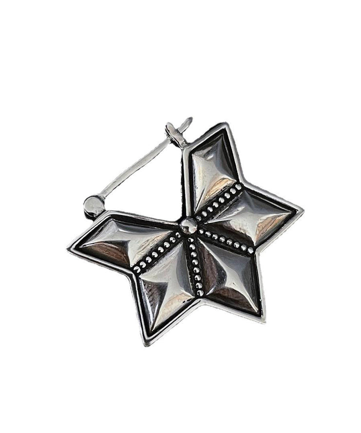 Boutique Silk Sterling Silver Six Pointed Star Stud Earrings