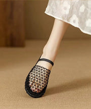 Breathable Mesh Hollow Out Fashion Black Slide Sandals