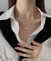 Brief Silk Stainless Steel Snake Bone Necklace