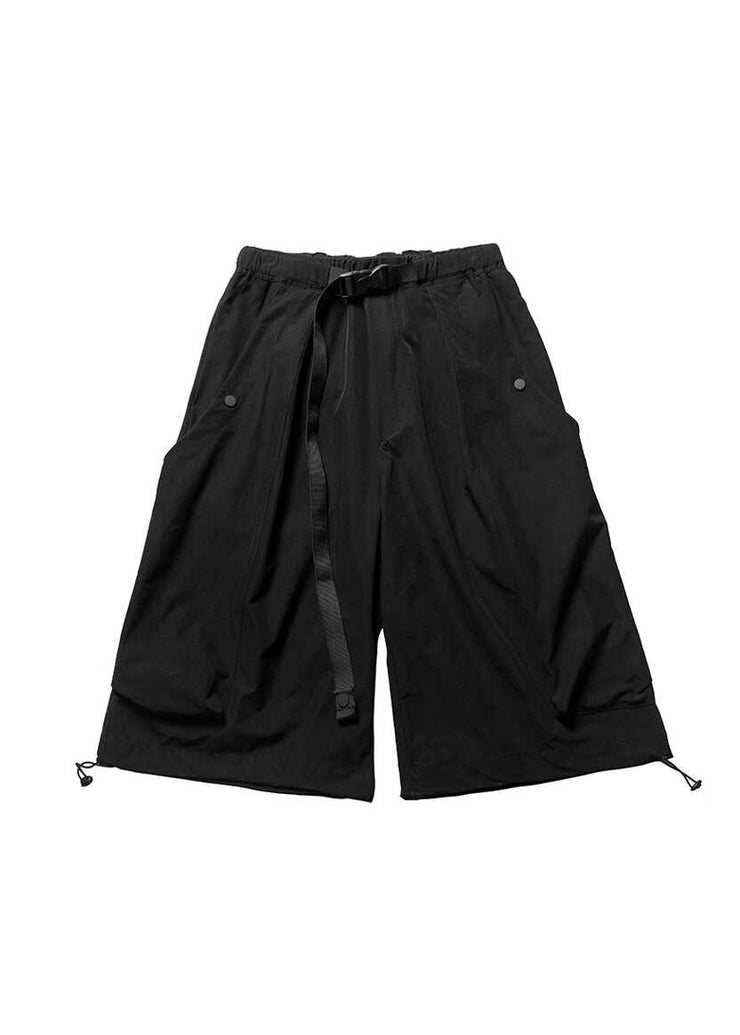 Casual Black Elastic Waist Men Crop Pants