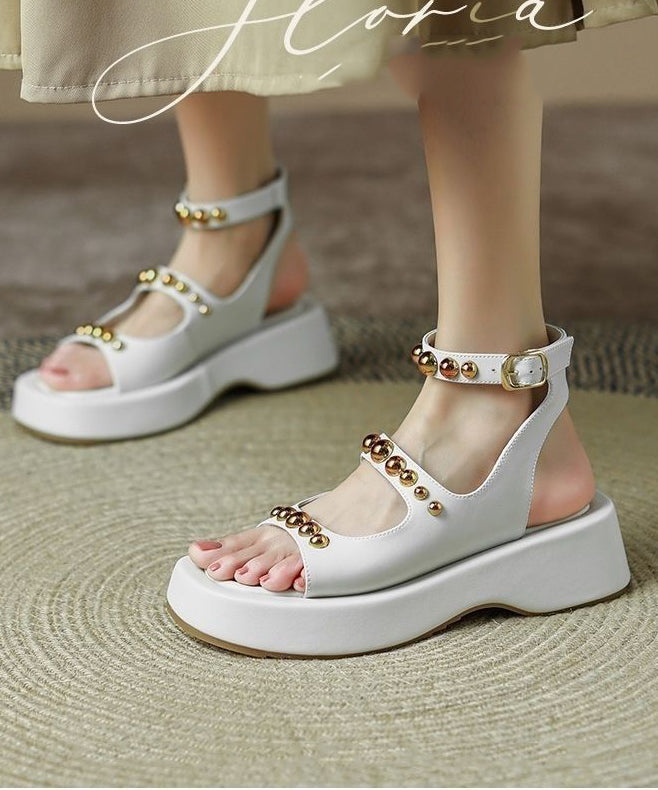 Casual Black Rivet Sandals Soft Platform Sandals