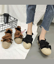 Casual Brown Ruffled Splicing Versatile Flat Feet Shoes