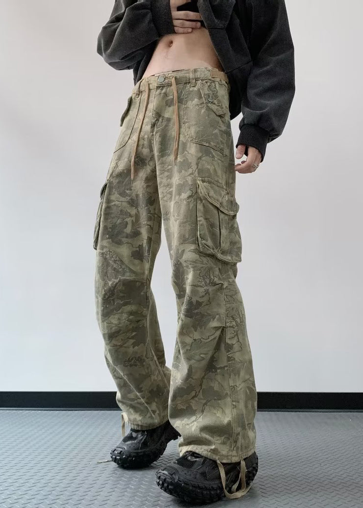 Casual Camouflage Print High Wais Men Denim Pants