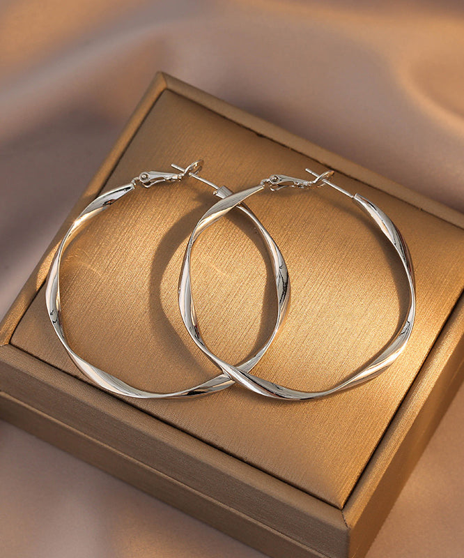 Casual Gold Overgild Circle Hoop Earrings