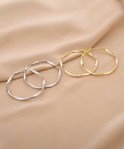 Casual Gold Overgild Circle Hoop Earrings