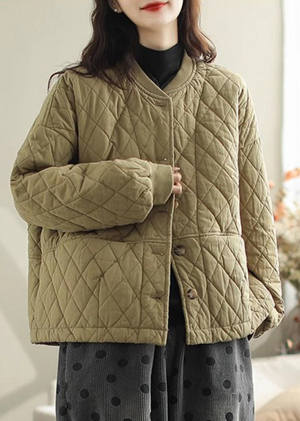 Casual Brown Oversized Warm Fine Cotton Filled Coats Winter