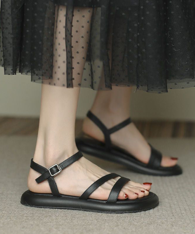 Casual Khaki Buckle Strap Splicing Water Sandals Peep Toe