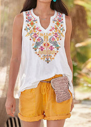 Casual Light Yellow Ethnic Style Top Womens T Shirt Vest