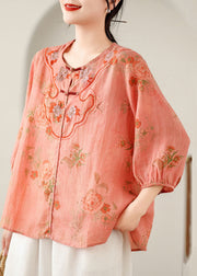 Casual Orange Patchwork Low High Design Shirt Summer