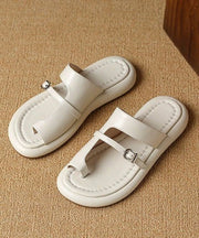 Casual Splicing Hollow Out Black Flip Flops Slide Sandals