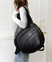 Casual Versatile Black Nylon Durable Tote Handbag