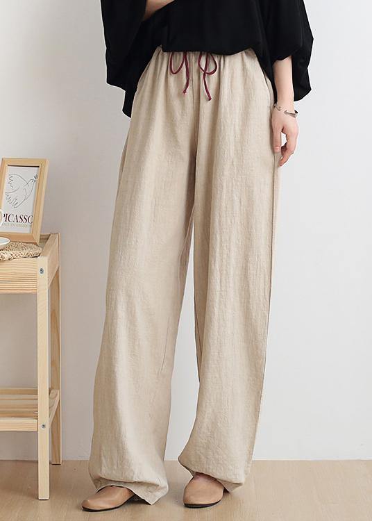 Casual white flowers trousers women 2024 new spring and summer bloomers linen high waist carrot pants