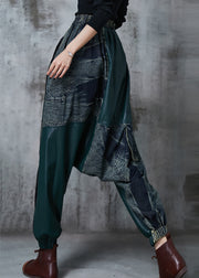 Chic Colorblock Asymmetrical Patchwork Denim Harem Pants Fall