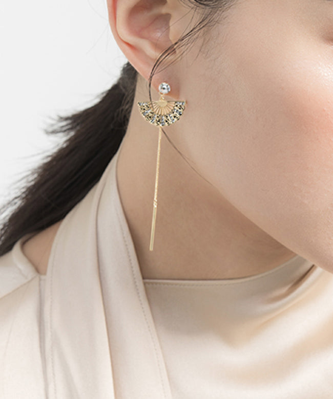 Chic Copper Gold Plated Crystal Drop Earrings