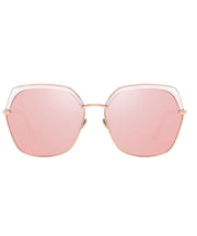 Chic Pink Sun Protection And Large Frame Round Face Sunglasses