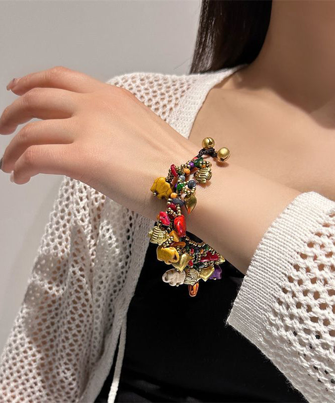 Chic Rainbow Woven Beading Tassel Charm Bracelet