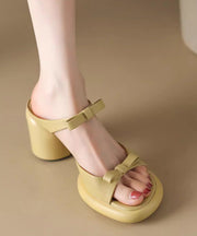 Chic Rose Bow Buckle Strap Chunky Sandals