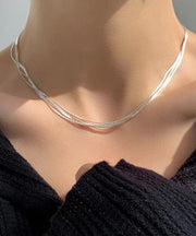 Chic Sterling Silver Layered Necklace