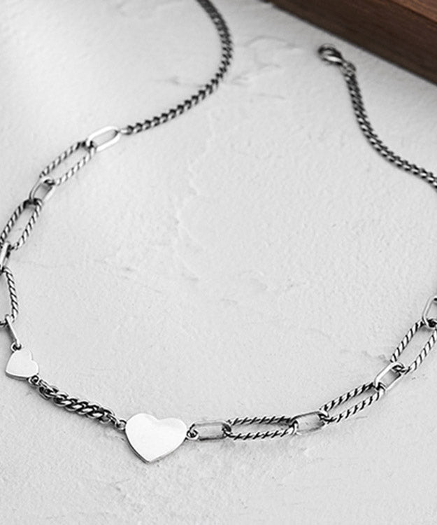 Chic Sterling Silver Overgild Love Necklace