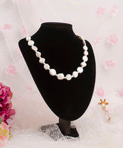 Chic White Asymmetricar Pearl Gratuated Bead Necklace