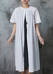 Chic White Oversized Cotton Dress Two Pieces Set Summer