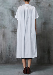 Chic White Oversized Cotton Dress Two Pieces Set Summer