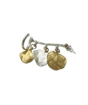 Chic Yellow Sterling Silver Leaf Hoop Earrings