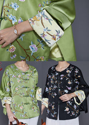 Chinese Style Green Embroidered Silk Coat Spring