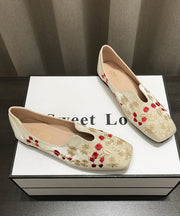 Chinese Style Light Green Embroidery Penny Loafers