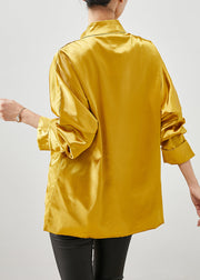 Chinese Style Yellow Embroidered Silk Jackets Spring