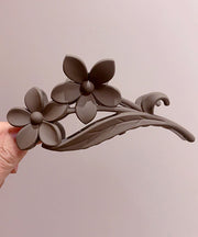 Classy Brown Plastic Floral Shark Hairpin