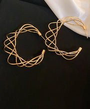 Classy Gold Copper Multilayer C Shapes Hoop Earrings