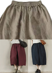 Classy Navy Pockets Linen Wide Leg Pants Summer