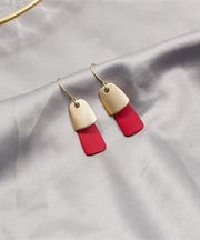 Classy Orange Sterling Silver Metal Paint Finish Drop Earrings