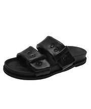 Coffee Slide Sandals Platform Comfortable Splicing Buckle Strap