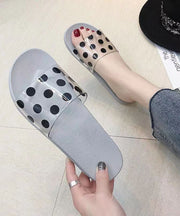 Comfortable Black Splicing Slippers Shoes Peep Toe