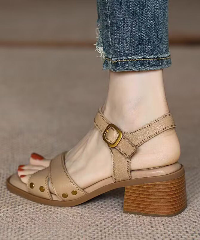 Comfy Brown Cross Strap Peep Toe Sandals Shoes